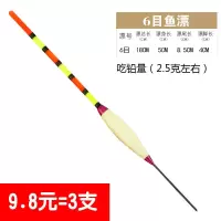 加粗醒目钓鱼漂老年近视远投大物高灵敏鲫鲤鱼巴尔杉木空心尾浮标 6目鱼漂 三支