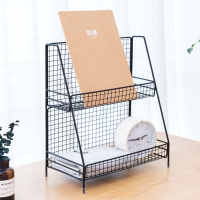 收纳盒桌面置物架钥匙书桌卧室宿舍神器办公桌用品文具收纳架子 黑色小号