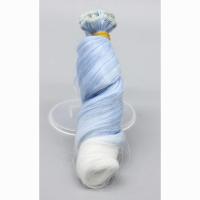 巴芘娃娃假发手工发排BJD娃娃换装卷发假改装萝莉娃娃假发15cm 新卷蓝变白 送酒精胶一瓶