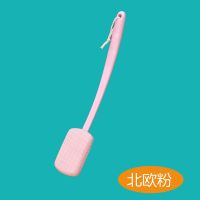 [特长款]洗澡搓澡巾刷子下泥长柄浴刷去角质去污神器后背不求人 北欧粉 特长手柄43cm[搓澡神器]