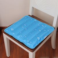 冰垫坐垫夏天透气水垫坐垫汽车学生夏季水袋凝胶降温神器冰袋凉垫 37*39蓝色水珠[升级加厚]