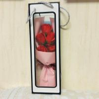 满天星干花生日母亲节浪漫实用表白玫瑰混搭手捧花花束送女友闺蜜 5朵红玫瑰北欧风礼袋花束