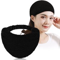 秋冬宽边发带女遮白发头箍保暖时尚森女洗脸发箍压发头套头巾头饰 黑色
