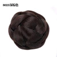 假发发包赫本丸子头发髻韩版女士盘发发圈新娘花苞头 深棕色