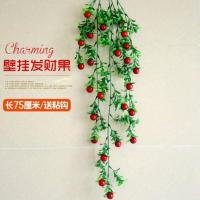 仿真发财果盆栽假花装饰花束塑料富贵果仿真花绿植物干花小摆件 1束壁挂发财果[送黏钩]特价