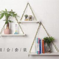 书房客厅背景墙置物架简约花架书架免打孔一字板置物架 白色送无痕钉 一层30x13偏小