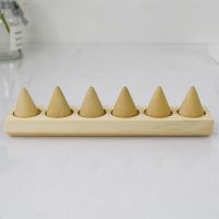 实木戒指架多层尖指首饰展示架阶梯可拆指环托饰品收纳女戒指道具 短款单层6指