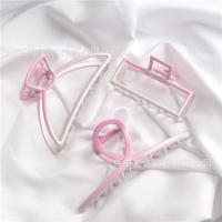 2021新款合金金属发夹双色渐变抓夹韩版后脑勺鲨鱼夹发抓发饰爪夹 月牙 1#色 锌合金