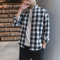 工装牛仔外套男士潮牌春秋季韩版潮流青少年男装休闲宽松时尚夹克 灰色 纯格薄款外套 L 111-130斤