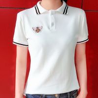 珠地棉大码连衣裙女夏季2021新款Polo领小个子短袖中长款T恤裙 白色上衣 M 85-100