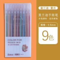 24色莫兰迪中性笔果汁笔套装金属色10EFf中性0.5mm手帐笔文具彩色 莫兰迪-复古系