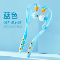 颈椎按摩器全身腰疼腿疼夹脖子揉捏富贵包软球手持式肩颈部按摩仪 蓝色 [强力磁石款]