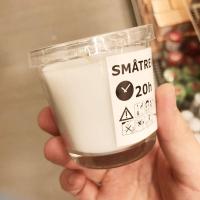 IKEA宜家西恩利香味蜡烛玻璃杯植物香薰蜡烛台蜡烛杯无烟杯蜡 小号 香草与海盐 白色 20小时 7cm