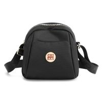 牛津布贝壳形女包防水时尚单肩包2021新款手机包迷你尼龙布包百搭 黑色