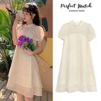 孕妇装夏装裙子2021新款复古遮肚不显怀小清新时尚减龄连衣裙夏季 高品质-奶杏色连衣裙 M