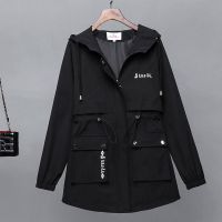 外套女春秋薄款2021新款休闲上衣女短款韩版宽松百搭小个子风衣潮 黑色 M建议80-95斤