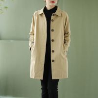 风衣女春秋季新款中长款小个子韩版宽松百搭气质卡其色大衣外套潮 卡其色 [优质版-有里布] M [建议90-115斤]