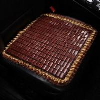 [樟木]半岛良品夏季汽车坐垫香珠方垫办公室椅垫凉垫木珠子座垫 竹片单片-咖啡色 带防滑底布