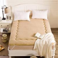 加厚保暖羊羔绒床垫单双人婴儿床宿舍上下床榻榻米可折叠可地铺 驼色 90X200cm (学生上下铺)