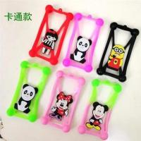 四角包边万能通用硅胶手机套橡胶手机套镂空透气手机边框防摔 款式颜色随机发(1个装)