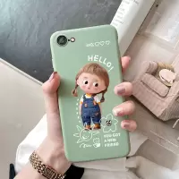 苹果6/7/8手机壳女8plus硅胶软壳6s磨砂iPhoneXS全包xr防摔11可爱 抹茶绿[嘟嘟嘴女孩] 苹果6/6s