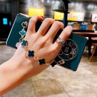 珍珠手链OPPOReno5pro手机壳reno6/r17/15防摔oppoReno3/4pro潮女 祖母绿+绿色四叶草手