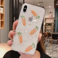 立体胡萝卜苹果12手机壳苹果11Promax潮X/XR女iPhone7p/8plus女6p 滴胶胡萝卜-透明 苹果se(
