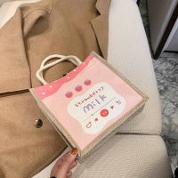 可爱手拎饭盒包手提便当包上班族防水午餐带饭包日式带拉链餐包 图案一