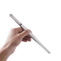 25cm大号加长镊子 带磁不锈钢镊子 圆头辅料直嘴夹持眼钳子电镀 1个加厚直头[铁质电镀不生锈]