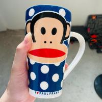 卡通太空宇航员水杯子男女学生马克杯简约创意男女生陶瓷杯带盖勺 大嘴猴 单杯无盖勺