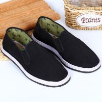 电焊防火布鞋加厚轮胎底防扎耐磨工地干活懒汉一脚蹬布鞋千层底 素面绿色里布不防火 温馨提醒鞋码偏小拍大一码合适哦