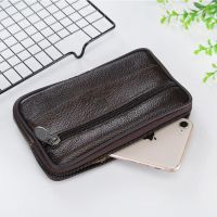 工地男士真皮腰包手机包穿皮带6寸6.5寸钱包腰包男 单层真皮6寸横款