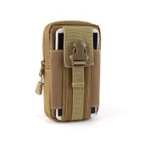 户外腰包男6.5寸穿皮带多功能防水手机包战术腰包竖款挂包工作包 卡其[单拉链]6寸