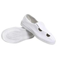 防静电无尘高筒鞋 高筒靴 无尘高筒鞋 工作鞋 耐用防滑防尘长筒靴 PVC四孔鞋白色 34