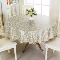 PVC桌布防水防烫防油圆桌加厚免洗圆形餐桌罩子台布茶几桌垫家用 PEVA金币辉煌 137*137cm圆