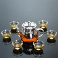 耐热加厚透明玻璃功夫茶具高温泡茶壶器花茶过滤家用套装茶杯防烫 八骏壶+玉兰杯-7头组