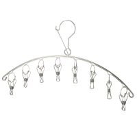 不锈钢晒衣架多功能袜子夹挂钩晾衣架家用婴儿凉内衣夹子晾晒神器 不锈钢8夹