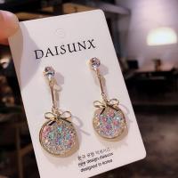 韩国2019春季新款闪耀明艳色彩亮片个性时尚长款耳环蝴蝶结耳饰女 亮片耳环。蝴蝶结