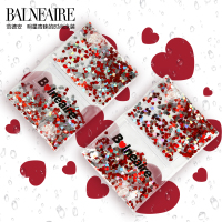 BE范德安儿童心形闪耀彩虹充气游泳臂带 双气囊加厚PVC防水耐磨 心形甜柚色(儿童款)