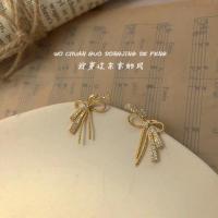 「全店买二赠一」闪耀温柔气质蝴蝶结韩国精致百搭日系耳钉耳环女 蝴蝶结(S925银针)