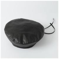 闪耀时装周 pu皮革贝雷帽时尚画家帽法式复古帽子女[柔软品质] 黑 可调节