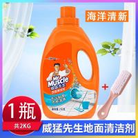 威猛先生地板清洁剂瓷砖清洁地砖强力去污磁砖划痕草酸地面除垢 2KG*1瓶[海洋]+多用途清洁刷