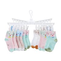 多夹子折叠衣架婴儿晾衣架晾袜子内衣晒衣架袜夹宝宝晾衣夹尿布架 多夹婴儿衣夹