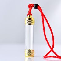 钛钢嘎乌盒管透明水晶瓶吊坠可打开男女装护身符挂件项链空心吊坠 B款空白