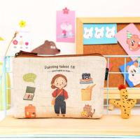 原创日系布艺可爱少女大容量化妆包女便携ins超火旅行随身补妆包 旅行女孩-化妆包