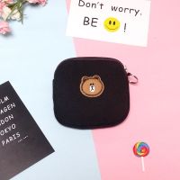 钱包女迷你零钱包短款可爱钥匙包帆布卡包学生韩版小硬币包手拿包 黑色 普通款[没赠品]