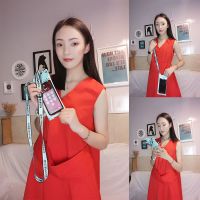 2021款韩版手机防水袋潜水套触屏拍照游泳漂流外卖骑行通用手机包 湖蓝色5.5---6.5寸小号