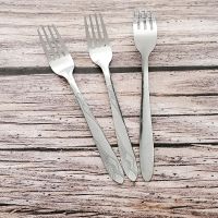 加厚长柄叉子套装不锈钢西餐叉子家用水果叉沙拉叉意面叉牛排叉子 加厚二号仙鹤叉子 5支装