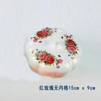 [新品]果盒糖果盘婚庆密胺分格带盖果盒水果干果南瓜果盒子 红玫瑰无内格