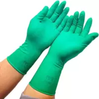 一次性牛筋乳胶手套 12寸耐用居家 橡胶家务防水洗碗塑胶胶皮手套 绿牛筋XS码10双6--7CM